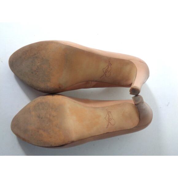 SAM EDELMAN Yasmaine 9M Nude with Gold Trim Leather Stiletto Pump Shoes - Picture 6 of 7